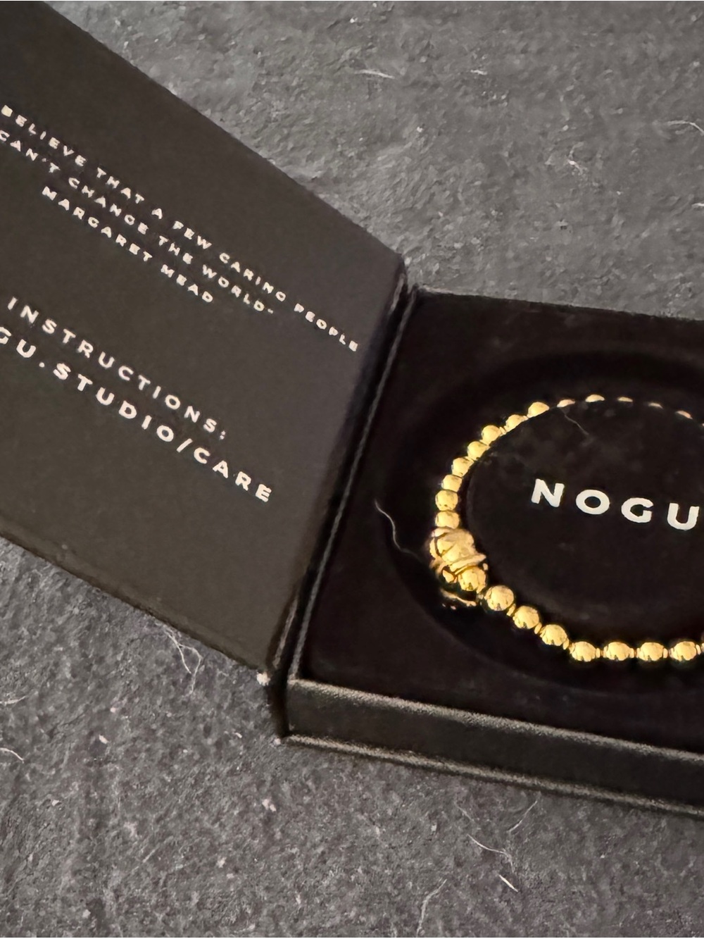 NOGU 14k Gold Bead Hare Charm Women's Bracelet w/ Gift Box- Chinese Zodiac
